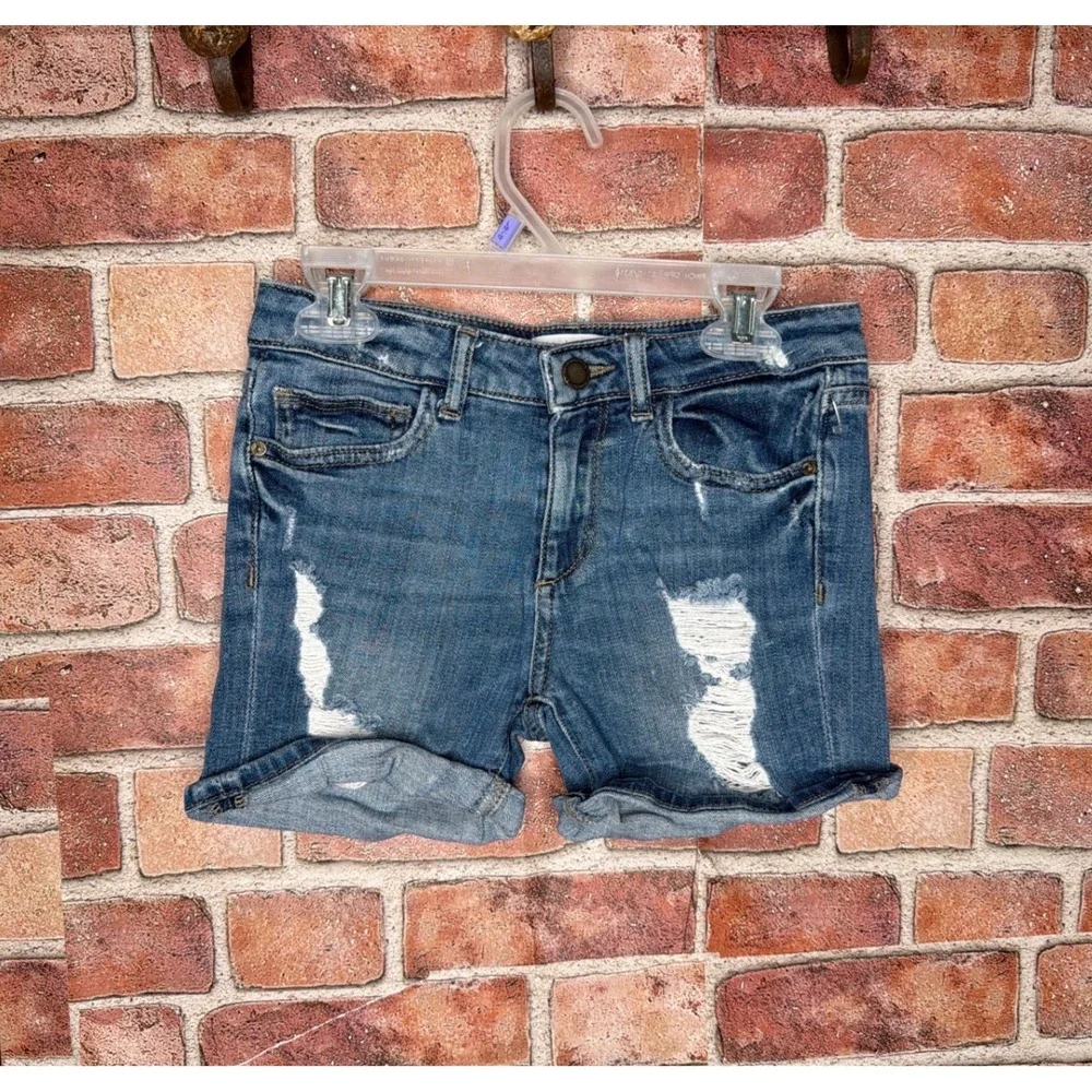 DL1961 Premium Denim Girls Distressed Jean Shorts Medium Wash Size 12 Cuffed